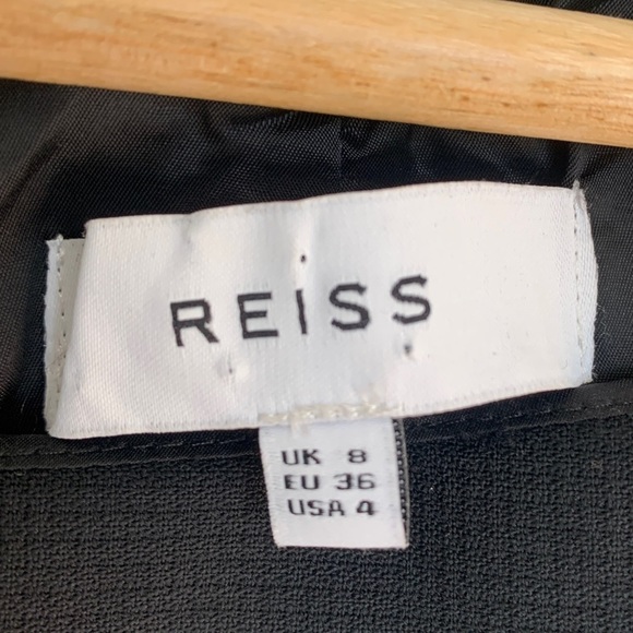 REISS Huxley Tailored Dress Black Wool Blend Cap Sleeve Square Neck Women’s Sz 4 - Picture 10 of 12